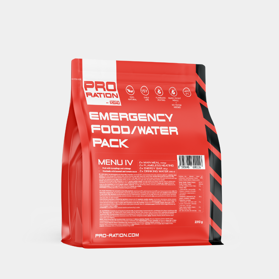 EMERGENCY FOOD & WATER PACK - MENU IV