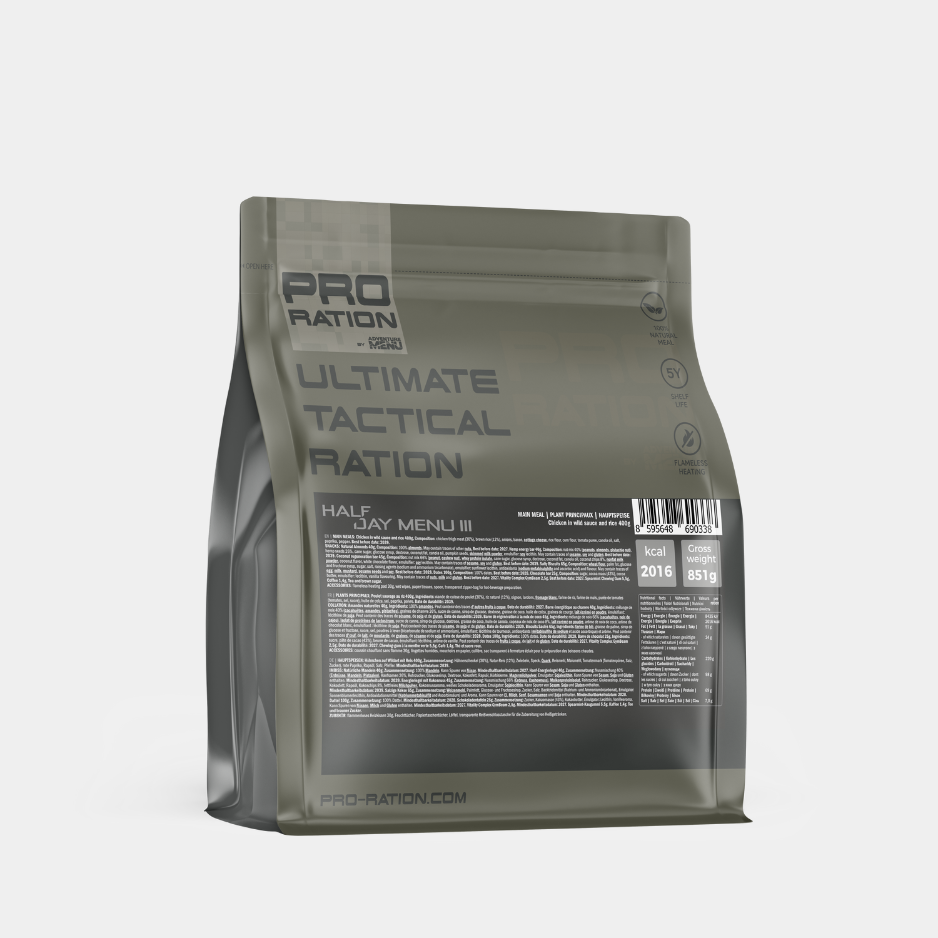 ULTIMATE TACTICAL RATION: POOLEPÄEVANE TOIDUVARU - MENÜÜ III