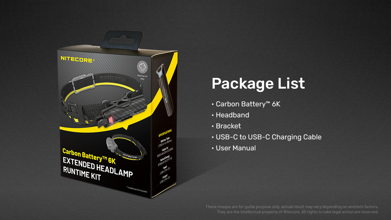 Nitecore® Carbon Battery™ 6K lisaaku pealambile