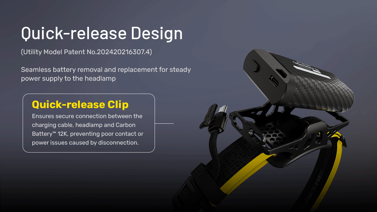 Nitecore® Carbon Battery™ 12K lisaaku pealambile