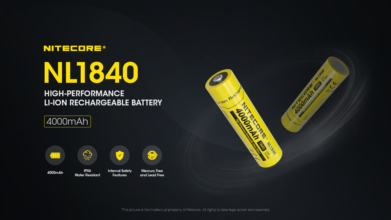 Nitecore® NL1840 Li-ion laetav aku