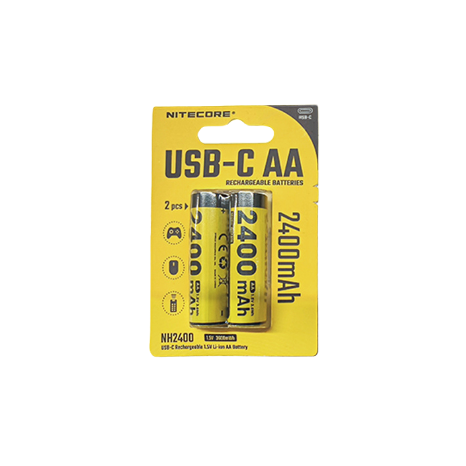 Nitecore® NH2400 USB-C laetav AA aku - 2 tk komplektis